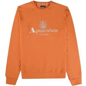 Aquascutum Mens Big Logo Active Sweatshirt / Orange